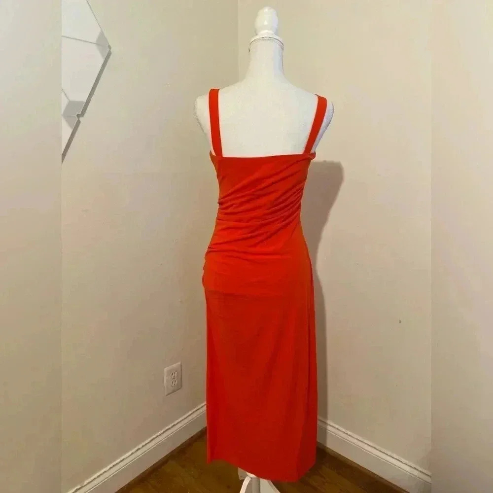 Helmut Lang Ruched Stretch Jersey Midi Dress Size Large NWT - Picture 4 of 11